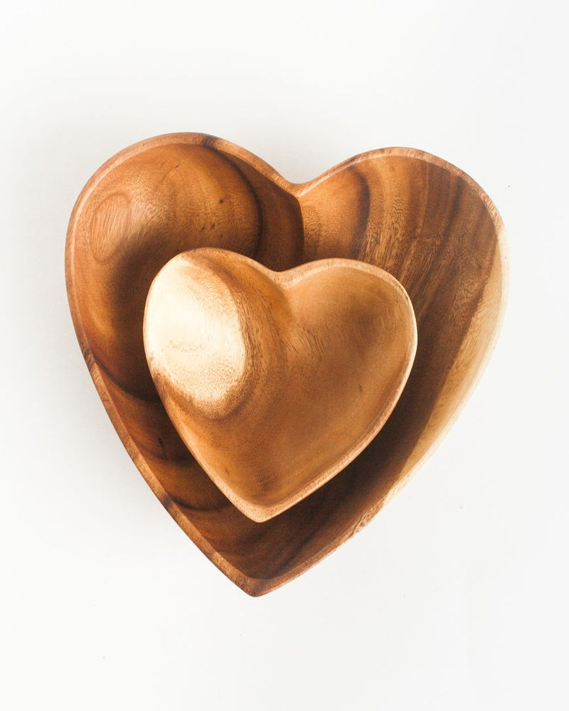 Acacia Wood 6" Heart Bowl by Creative Women