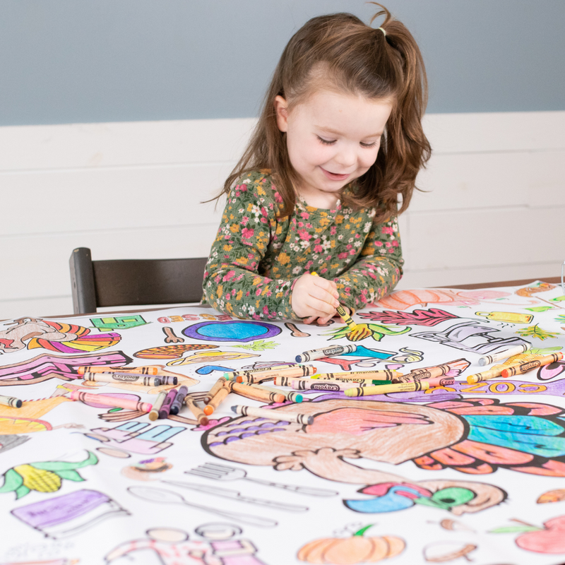 Thanksgiving Coloring Tablecloth by Creative Crayons Workshop