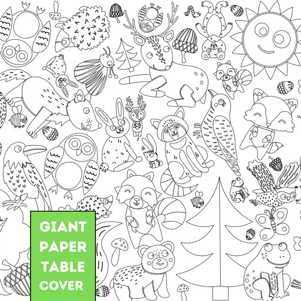 Enchanted Forest Coloring Tablecloth by Creative Crayons Workshop