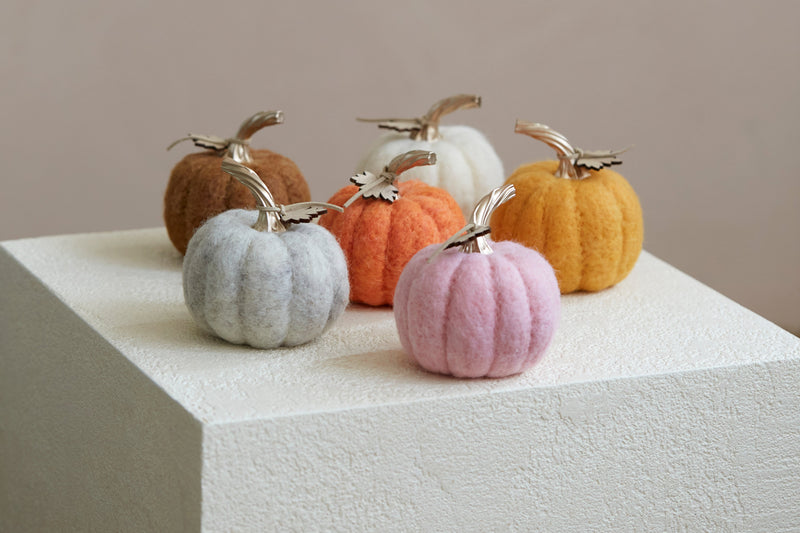 Shiraleah Assorted Set Of 6 Felt Decorative Pumpkins, Multi by Shiraleah