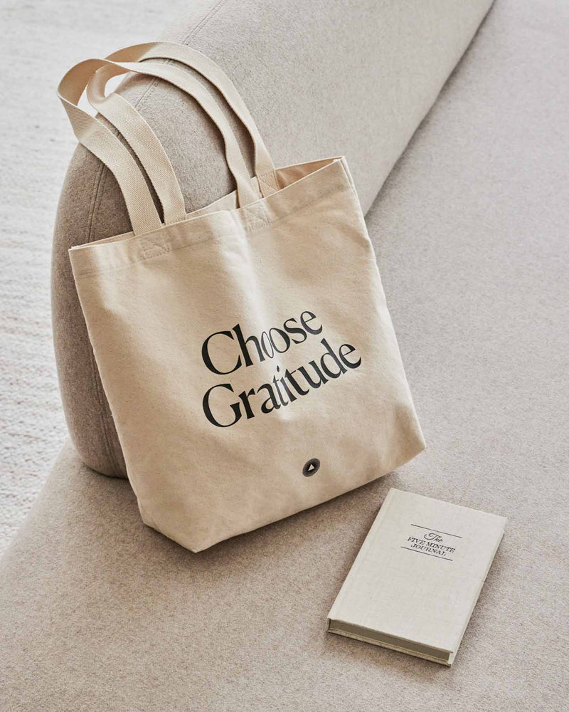 Organic Cotton Tote Bag Choose Gratitude by Intelligent Change ellenshop